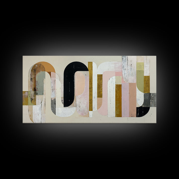 Gold Accented Abstract Arches Canvas Print, Master Bedroom, Bedroom Decor, Abstract Art, Sanctuary, Farmhouse Wall Art, MAS-2x1-52