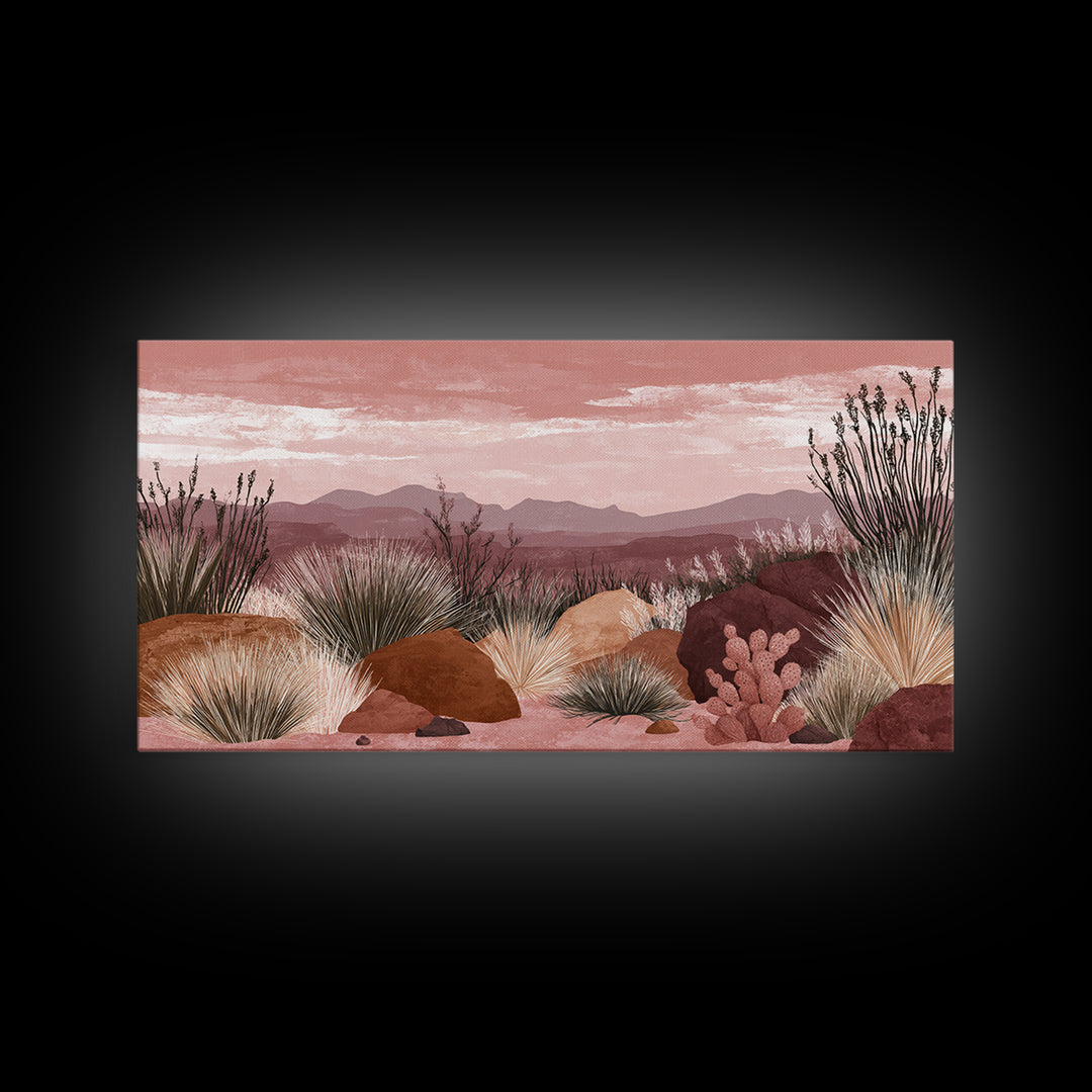 Quiet Desert Dusk Canvas Print, Master Bedroom, Printable Wall Art, Bedroom Decor, Fine Art, Sanctuary, Minimalist Wall Art, MAS-2x1-54
