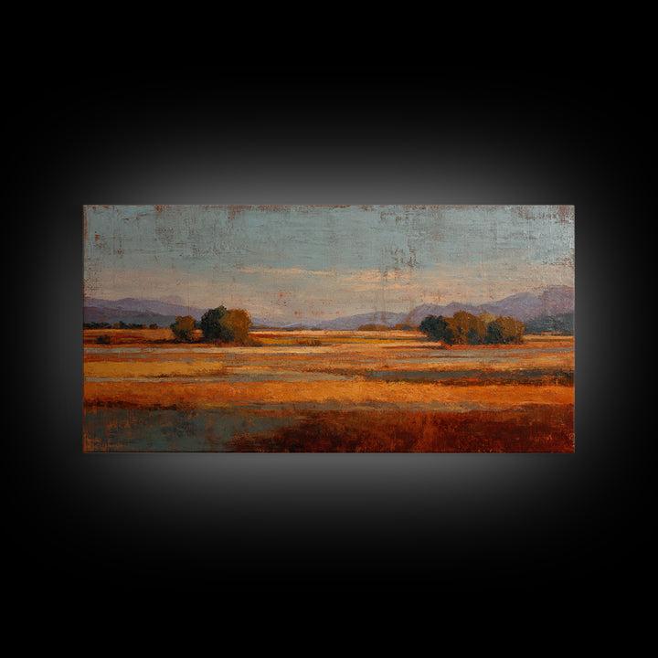 Lavender Field at Twilight Canvas Print, Master Bedroom, Wall Art, Bedroom Decor, Oil Painting, Sanctuary, Bedroom Wall Art, MAS-2x1-62