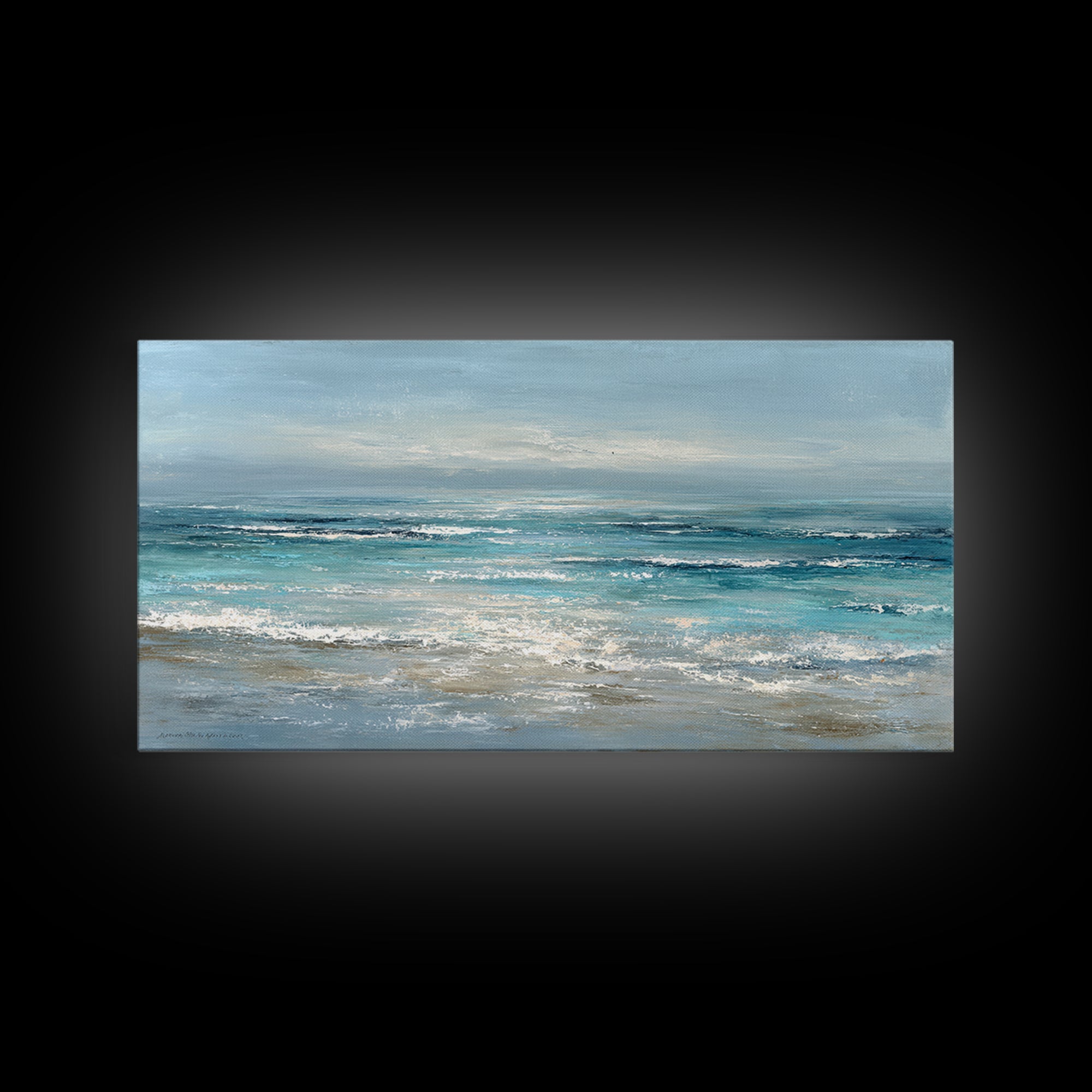 Hotel Coastal Landscape Framed Canvas Print, Master Bedroom, Canvas Print, Bedroom Decor, Sanctuary, Above Bed Wall Art, MAS-2x1-65