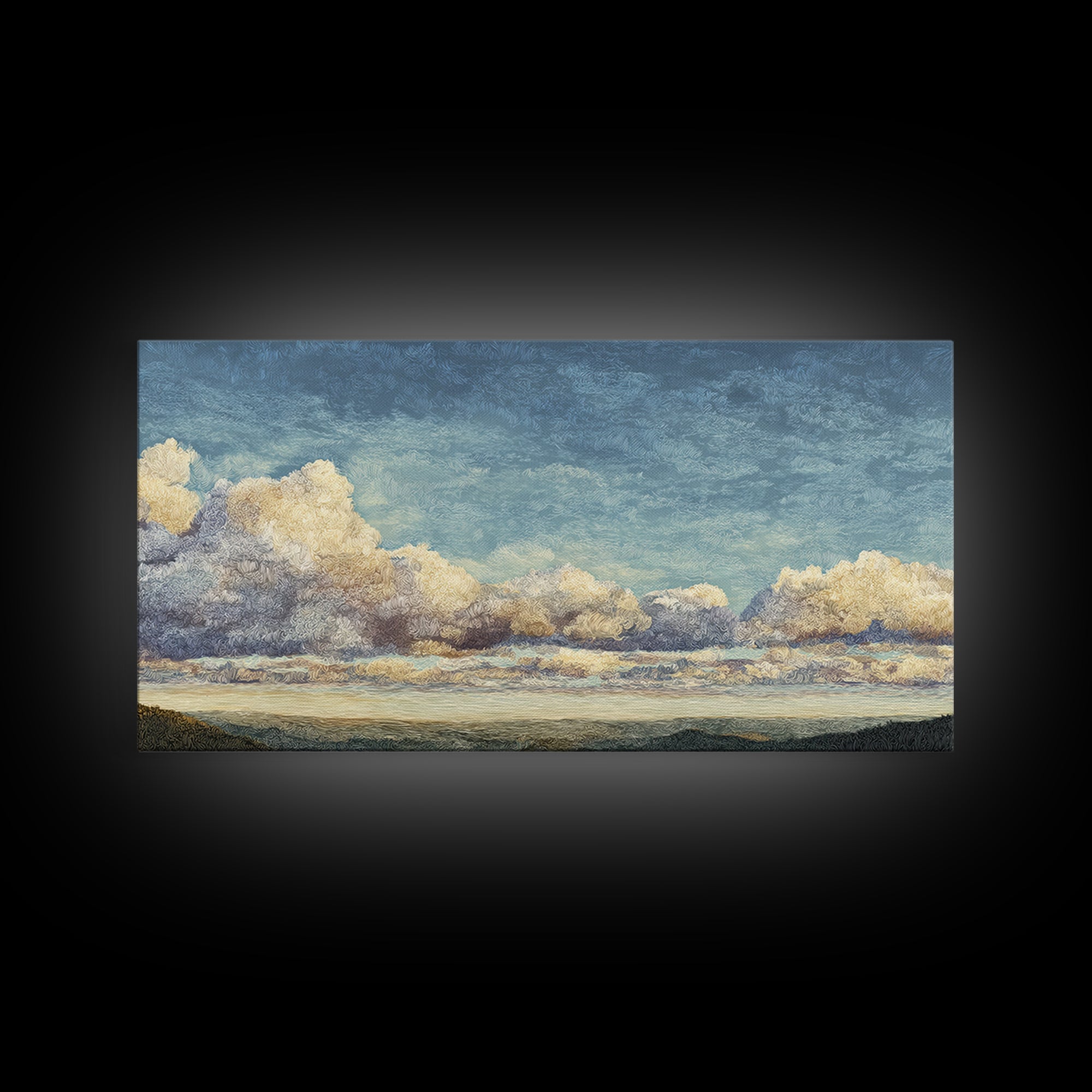 Blush and Taupe Cloudscape Canvas Print, Master Bedroom, Wall Decal, Bedroom Decor, Watercolor Art, Sanctuary, MAS-2x1-74
