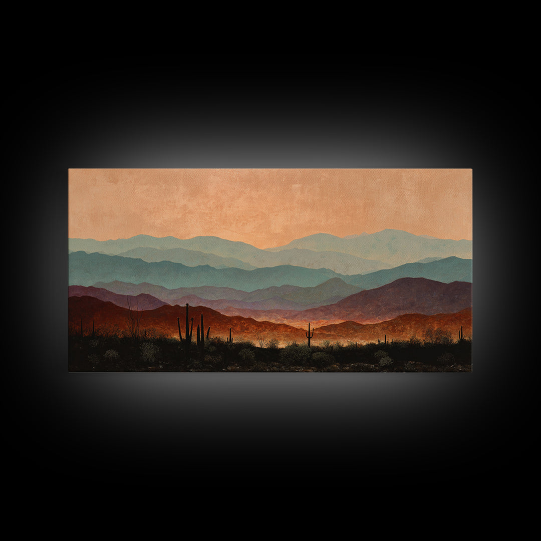 Quiet Desert Dusk Canvas Print, Master Bedroom, Printable Wall Art, Bedroom Decor, Fine Art, Sanctuary, Minimalist Wall Art, MAS-2x1-78