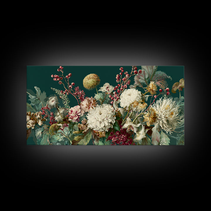 Dreamy Celestial Moon and Botanical Composition Canvas Print, Master Bedroom, Vinyl Wall Decal, Bedroom Decor, Sanctuary, MAS-2x1-79