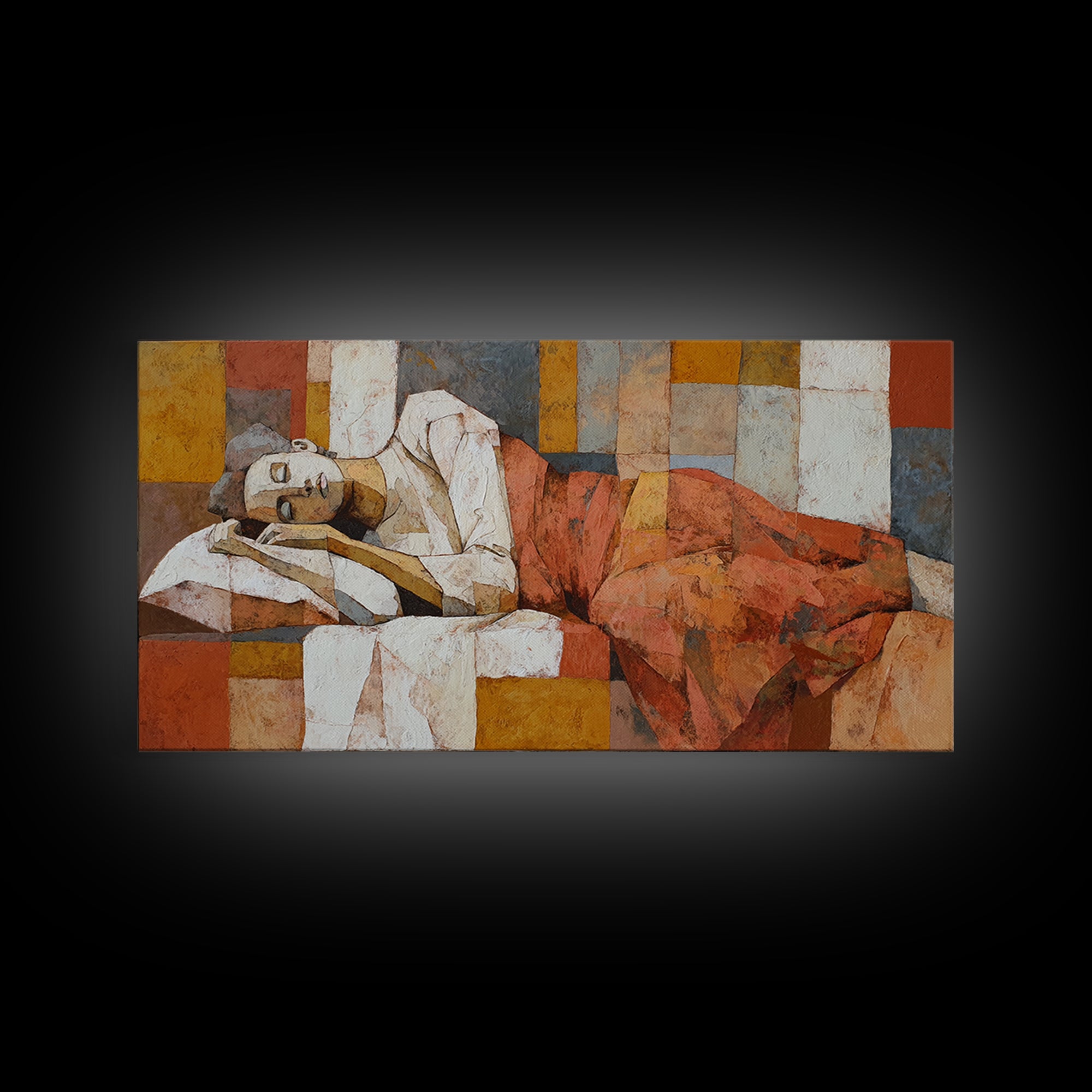 Classical Reclining Figure Implied Through Line Art Canvas Print, Master Bedroom, Wedding Decor, Bedroom Decor, Sanctuary, MAS-2x1-90