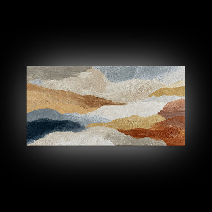 Soft Abstract Linen Texture Framed Canvas Print, Master Bedroom, Neutral Decor, Bedroom Decor, Fine Art, Sanctuary, Home Decor, MAS-2x1-95