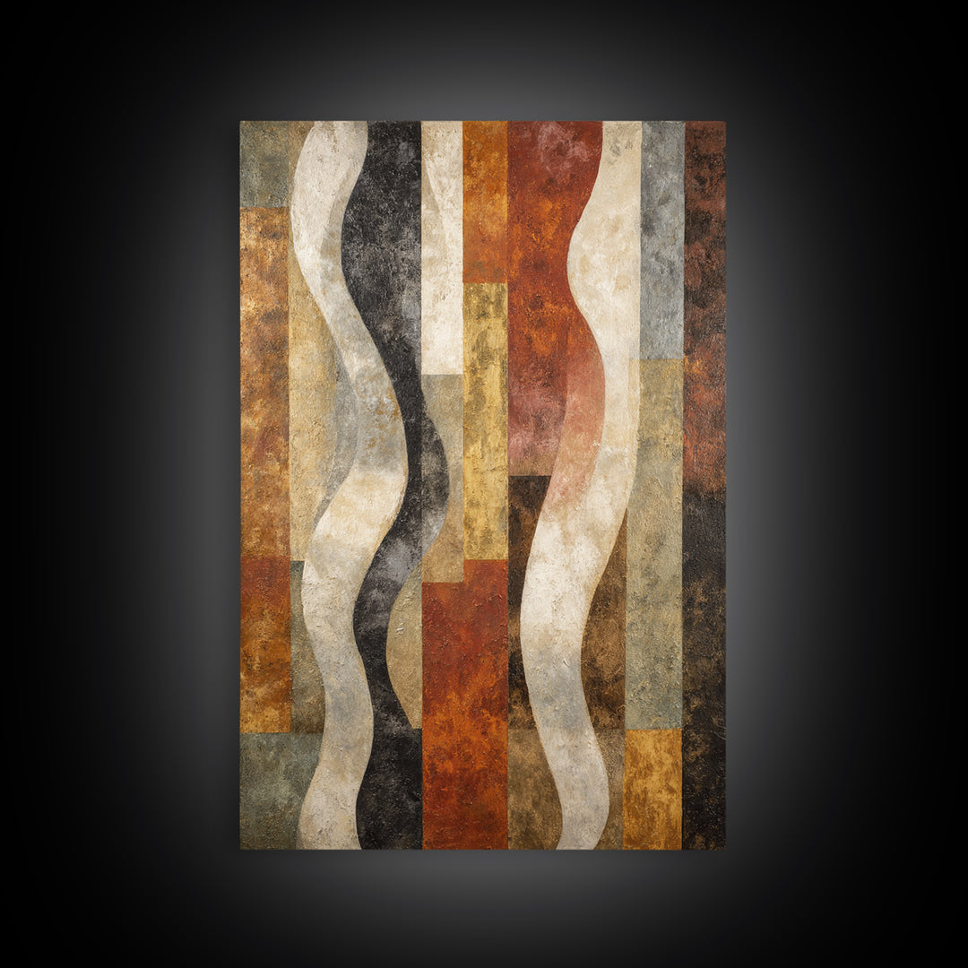 Abstract Wave Forms Framed Canvas Print, Master Bedroom, Bedroom Decor, Abstract Art, Sanctuary, Farmhouse Wall Art, MAS-2x3-100