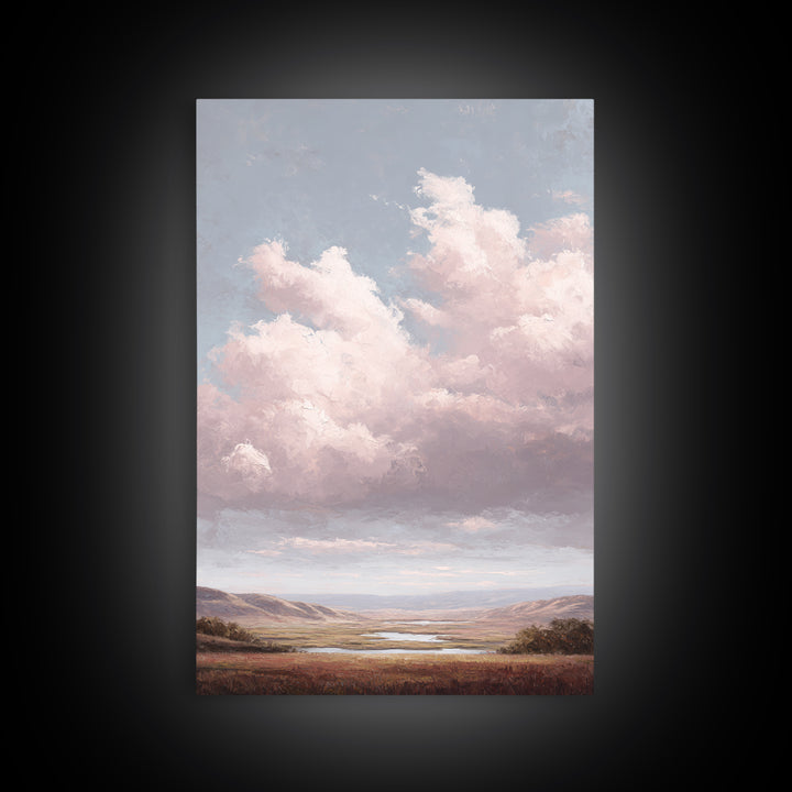 Blush and Taupe Cloudscape Canvas Print, Master Bedroom, Wall Art, Bedroom Decor, Oil Painting, Sanctuary, Bedroom Wall Art, MAS-2x3-14