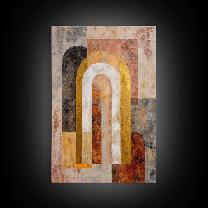 Gold Accented Abstract Arches Canvas Print, Master Bedroom, Gallery Decor, Bedroom Decor, Fine Art, Sanctuary, Wall Art, MAS-2x3-16