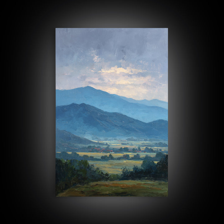 Soft Mountain Ridge Framed Canvas Print, Master Bedroom, Wedding Decor, Bedroom Decor, Fine Art, Sanctuary, Rustic Home Decor, MAS-2x3-21