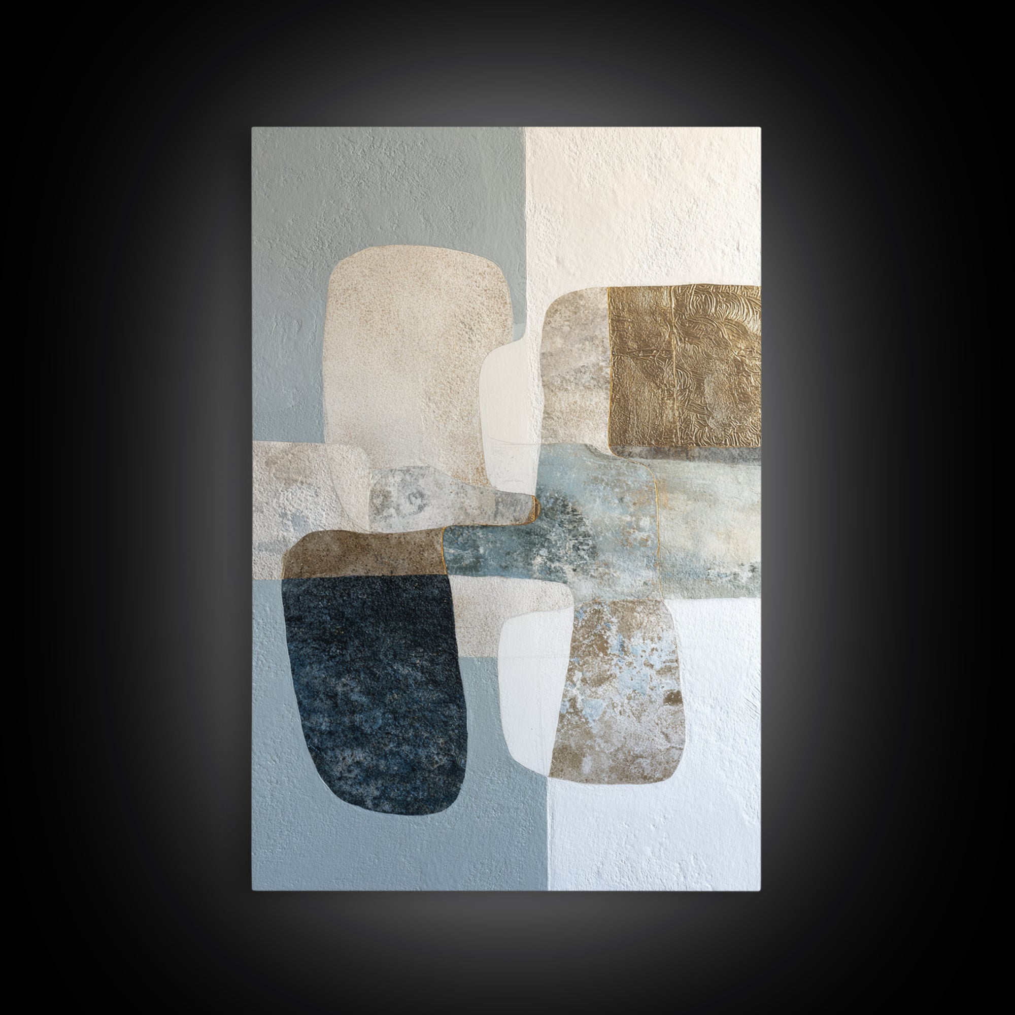 Minimal Stone Shapes Framed Canvas Print, Master Bedroom, Modern Decor, Bedroom Decor, Abstract Art, Sanctuary, Wall Decor, MAS-2x3-24