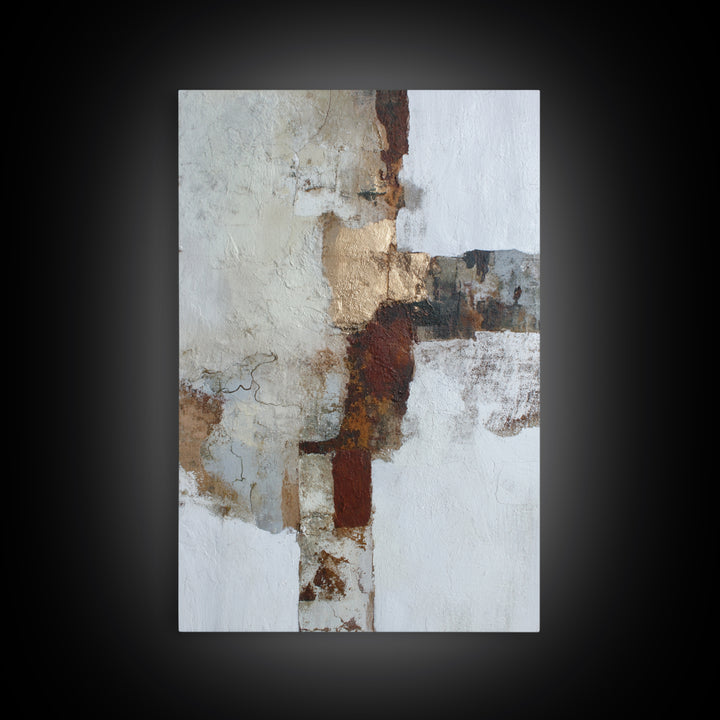 Large Cream Abstract Framed Canvas Print, Master Bedroom, Bedroom Decor, Sanctuary, Living Room Prints, Wall Decor Bedroom, MAS-2x3-25