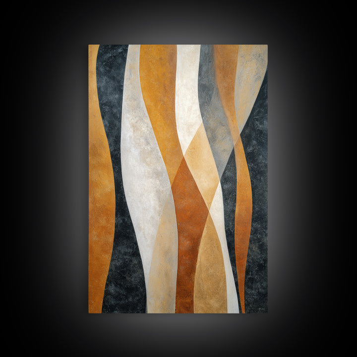 Abstract Wave Forms Framed Canvas Print, Master Bedroom, Wall Art Bedroom, Bedroom Decor, Sanctuary, Statement Artwork, MAS-2x3-28