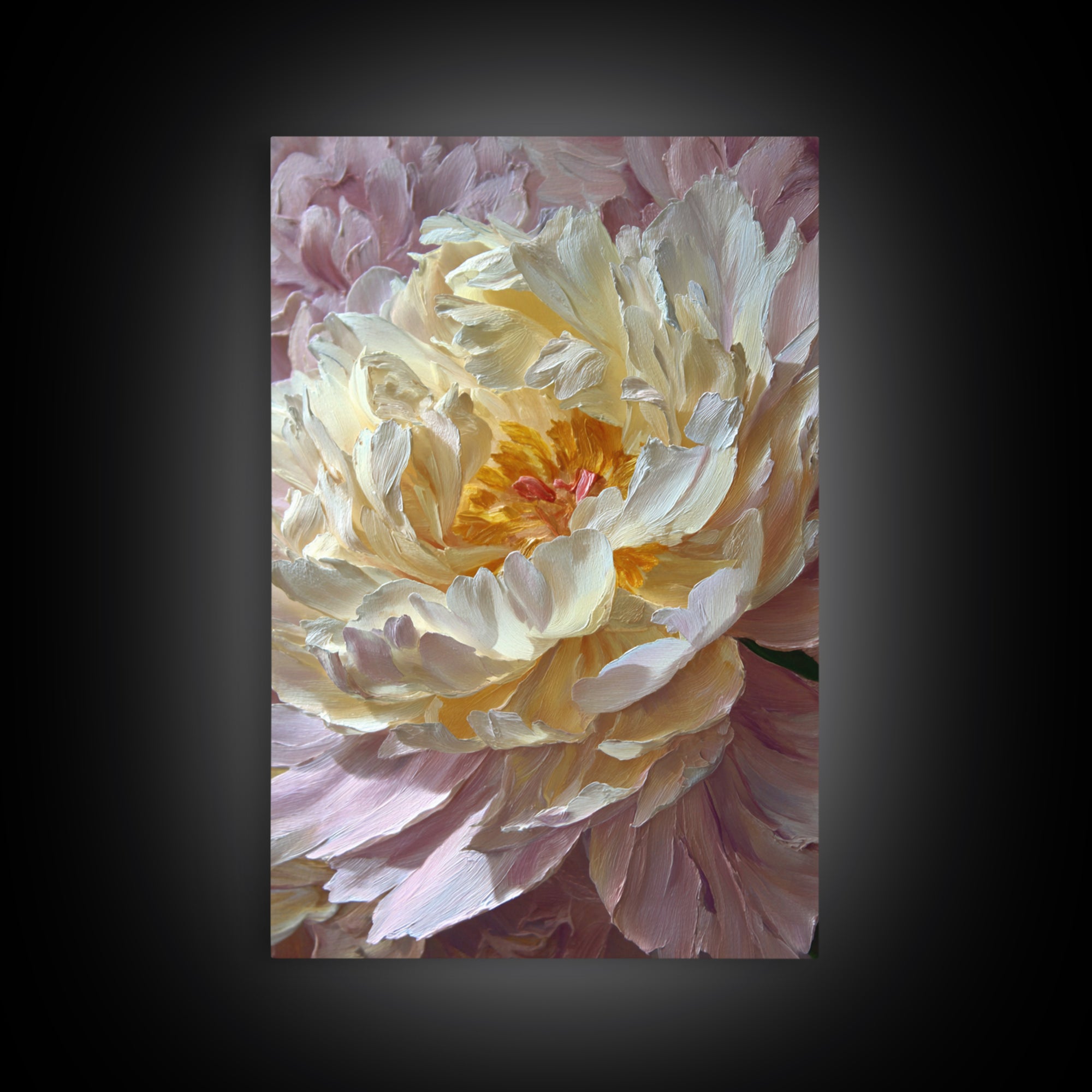 Romantic Neutral Peony Closeup Framed Canvas Print, Master Bedroom, Wall Art Prints, Bedroom Decor, Fine Art, Sanctuary, MAS-2x3-34