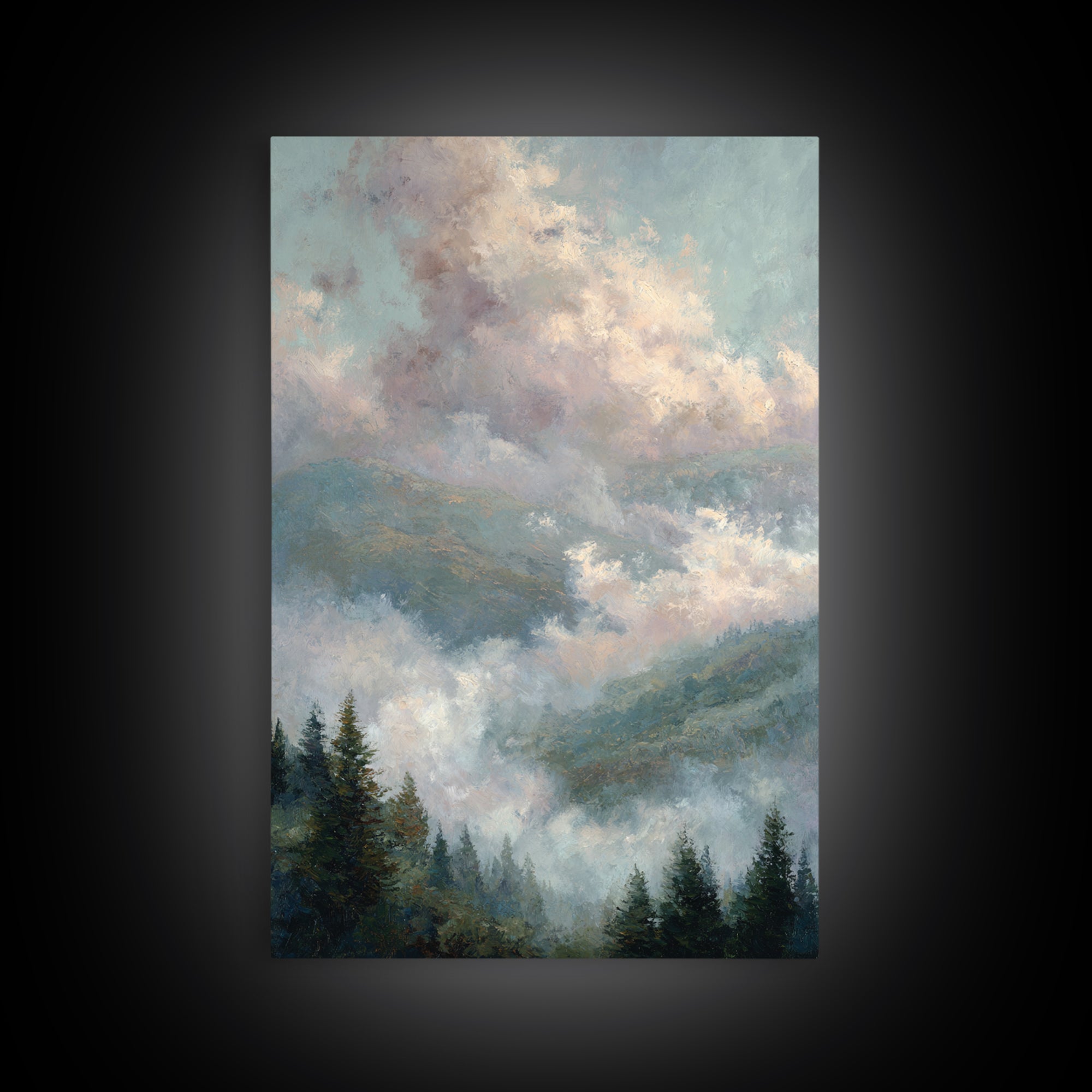 Blush and Taupe Cloudscape Framed Canvas Print, Master Bedroom, Large Wall Art, Bedroom Decor, Sanctuary, Bedroom Prints, MAS-2x3-38