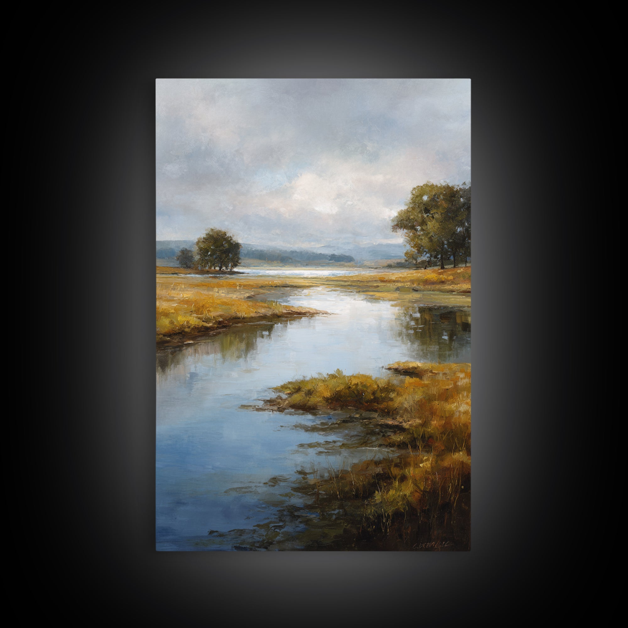 Serene Lake with Pale Morning Reflection Canvas Print, Master Bedroom, Printable Art, Bedroom Decor, Fine Art, Sanctuary, MAS-2x3-39
