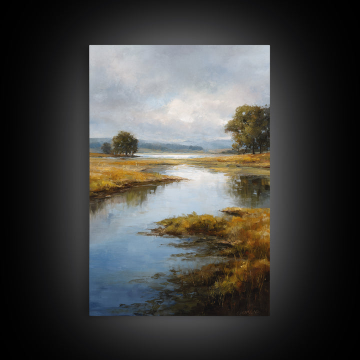 Serene Lake with Pale Morning Reflection Canvas Print, Master Bedroom, Printable Art, Bedroom Decor, Fine Art, Sanctuary, MAS-2x3-39
