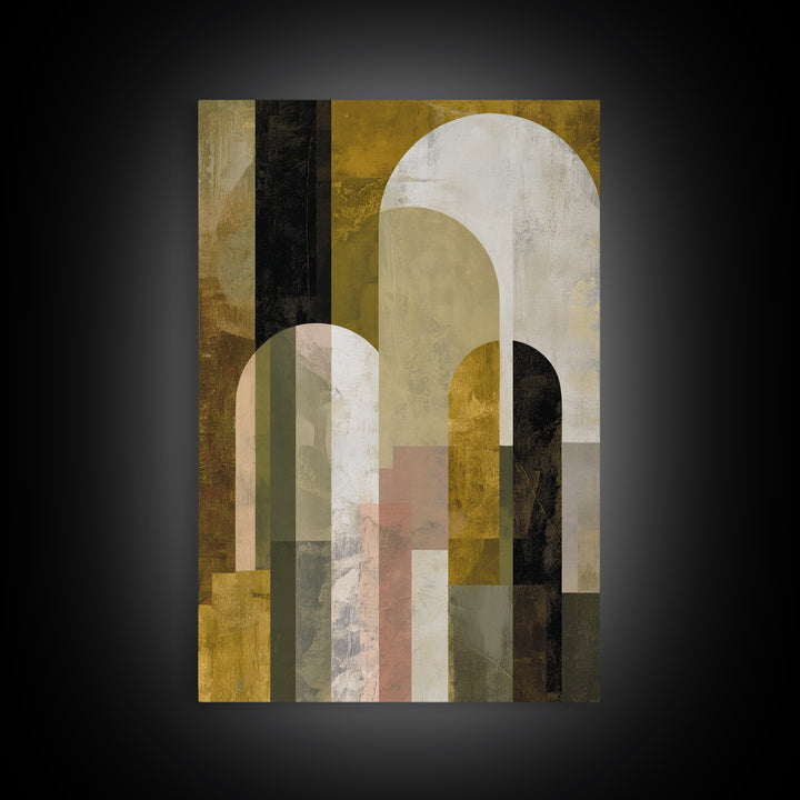 Gold Accented Abstract Arches Canvas Print, Master Bedroom, Contemporary Art, Bedroom Decor, Abstract Art, Sanctuary, MAS-2x3-40