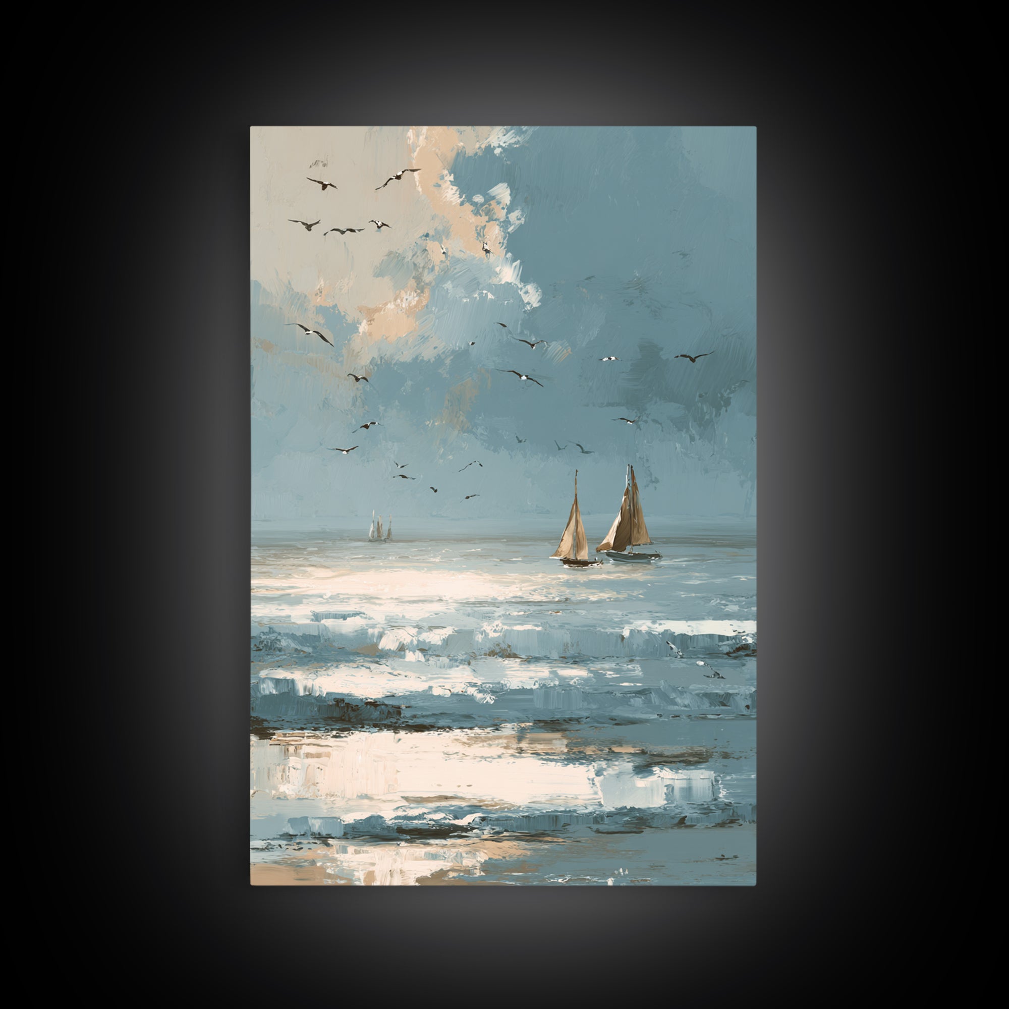 Hotel Coastal Landscape Canvas Print, Master Bedroom, Wall Decal, Bedroom Decor, Fine Art, Sanctuary, Wall Decor Bedroom, MAS-2x3-5