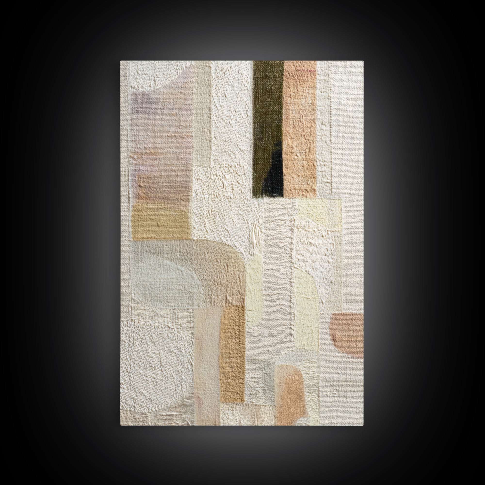 Soft Abstract Linen Texture Framed Canvas Print, Master Bedroom, Farmhouse Wall Decor, Bedroom Decor, Abstract Art, Sanctuary, MAS-2x3-59