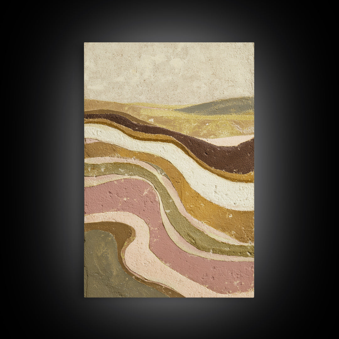 Gold Accented Abstract Arches Framed Canvas Print, Master Bedroom, Wall Art Prints, Bedroom Decor, Abstract Art, Sanctuary, MAS-2x3-64