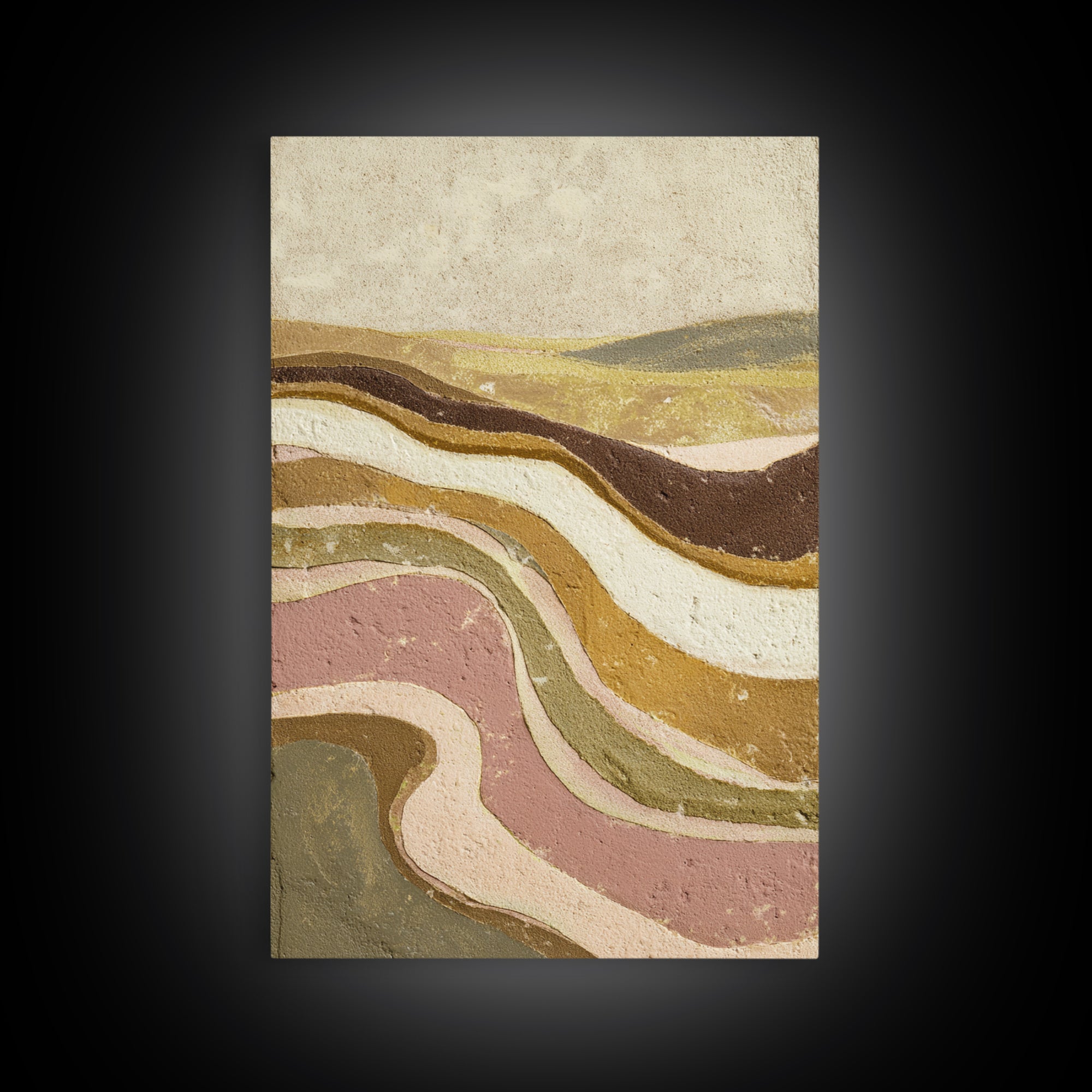 Gold Accented Abstract Arches Framed Canvas Print, Master Bedroom, Wall Art Prints, Bedroom Decor, Abstract Art, Sanctuary, MAS-2x3-64
