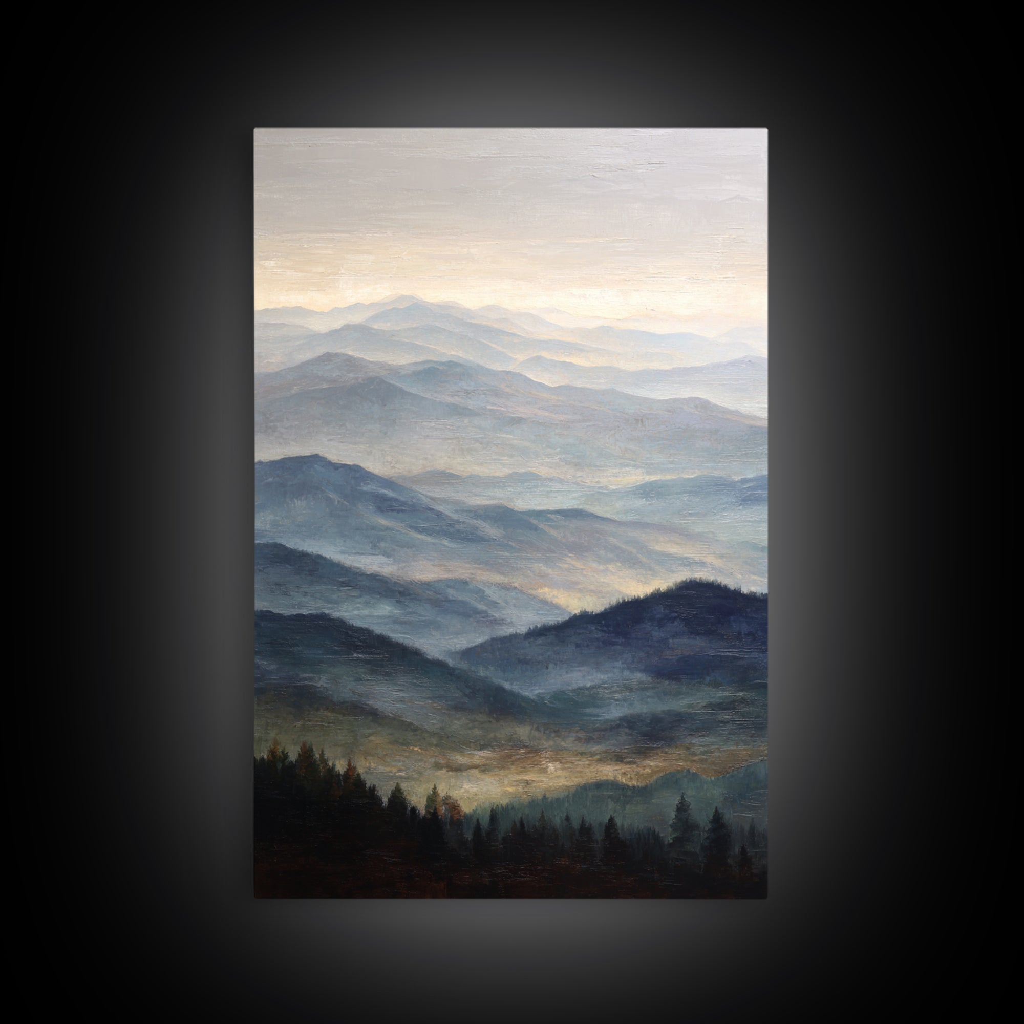 Soft Mountain Ridge Framed Canvas Print, Master Bedroom, Bedroom Prints, Bedroom Decor, Fine Art, Sanctuary, Gallery Decor, MAS-2x3-69
