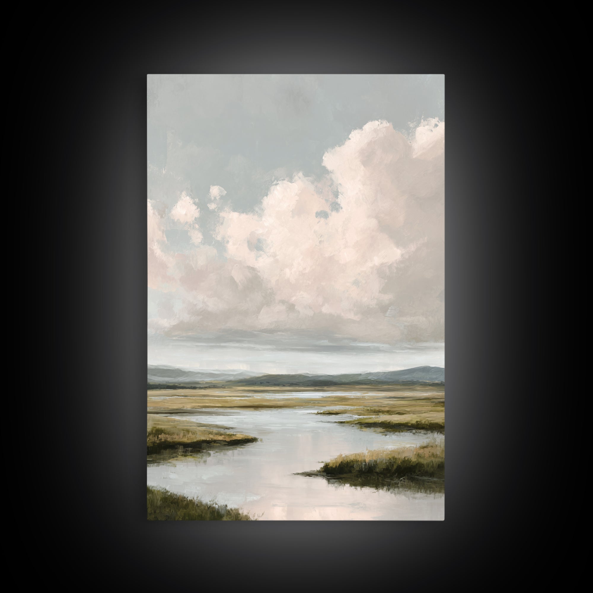Blush and Taupe Cloudscape Canvas Print, Master Bedroom, Canvas Print, Bedroom Decor, Abstract Art, Sanctuary, MAS-2x3-86
