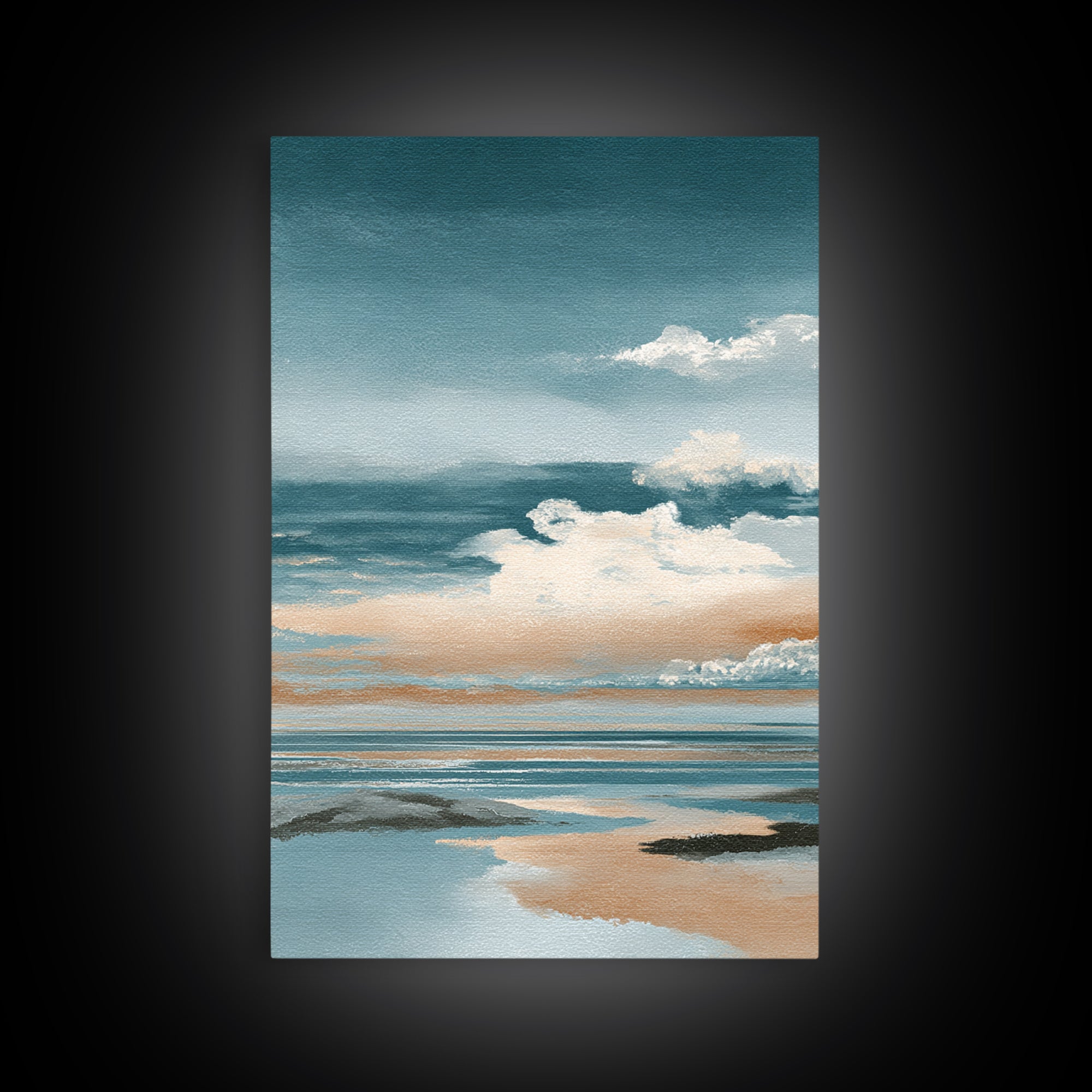 Elegant Moonlit Ocean Horizon Canvas Print, Master Bedroom, Printable Art, Bedroom Decor, Fine Art, Sanctuary, Wall Art Bedroom, MAS-2x3-9
