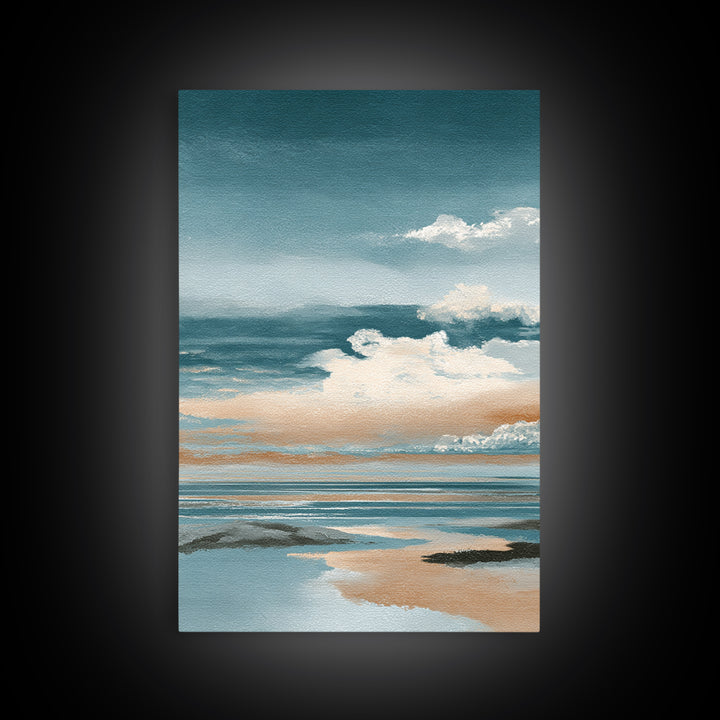 Elegant Moonlit Ocean Horizon Canvas Print, Master Bedroom, Printable Art, Bedroom Decor, Fine Art, Sanctuary, Wall Art Bedroom, MAS-2x3-9