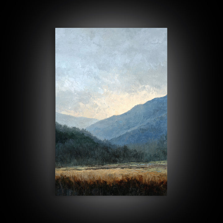 Soft Mountain Ridge Framed Canvas Print, Master Bedroom, Bedroom Prints, Bedroom Decor, Fine Art, Sanctuary, Gallery Decor, MAS-2x3-93