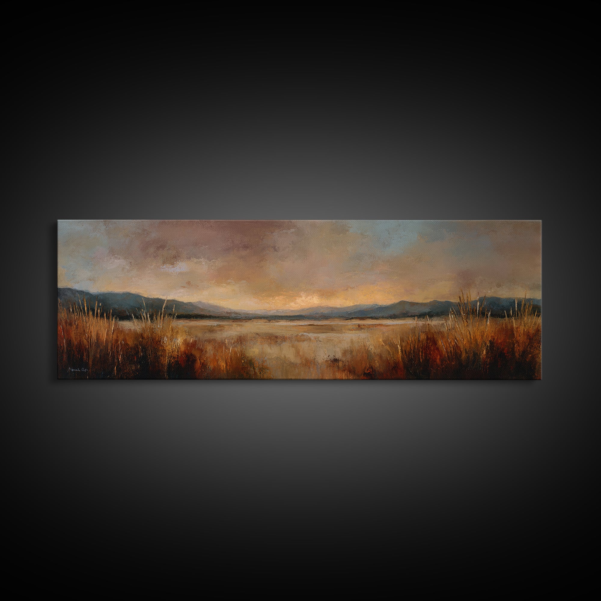 Quiet Desert Dusk Framed Canvas Print, Master Bedroom, Printable Art, Bedroom Decor, Fine Art, Sanctuary, Wall Art Bedroom, MAS-3x1-2