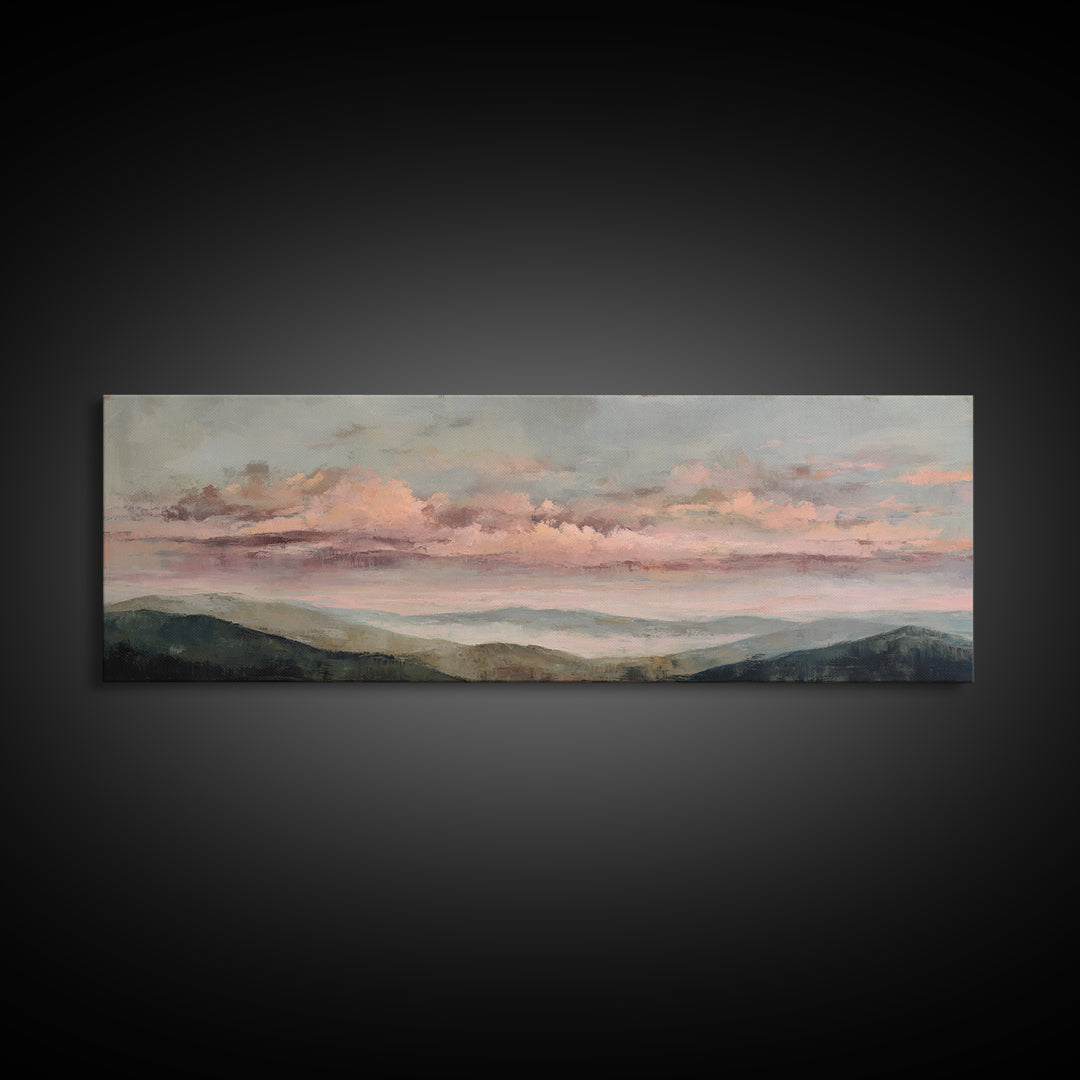 Blush and Taupe Cloudscape Canvas Print, Master Bedroom, Bedroom Decor, Abstract Art, Sanctuary, Printable Art, MAS-3x1-22
