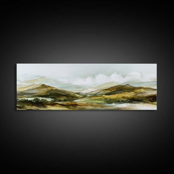 Soft Mountain Ridge Canvas Print, Master Bedroom, Wall Decor Bedroom, Bedroom Decor, Fine Art, Sanctuary, Fine Art Print, MAS-3x1-29