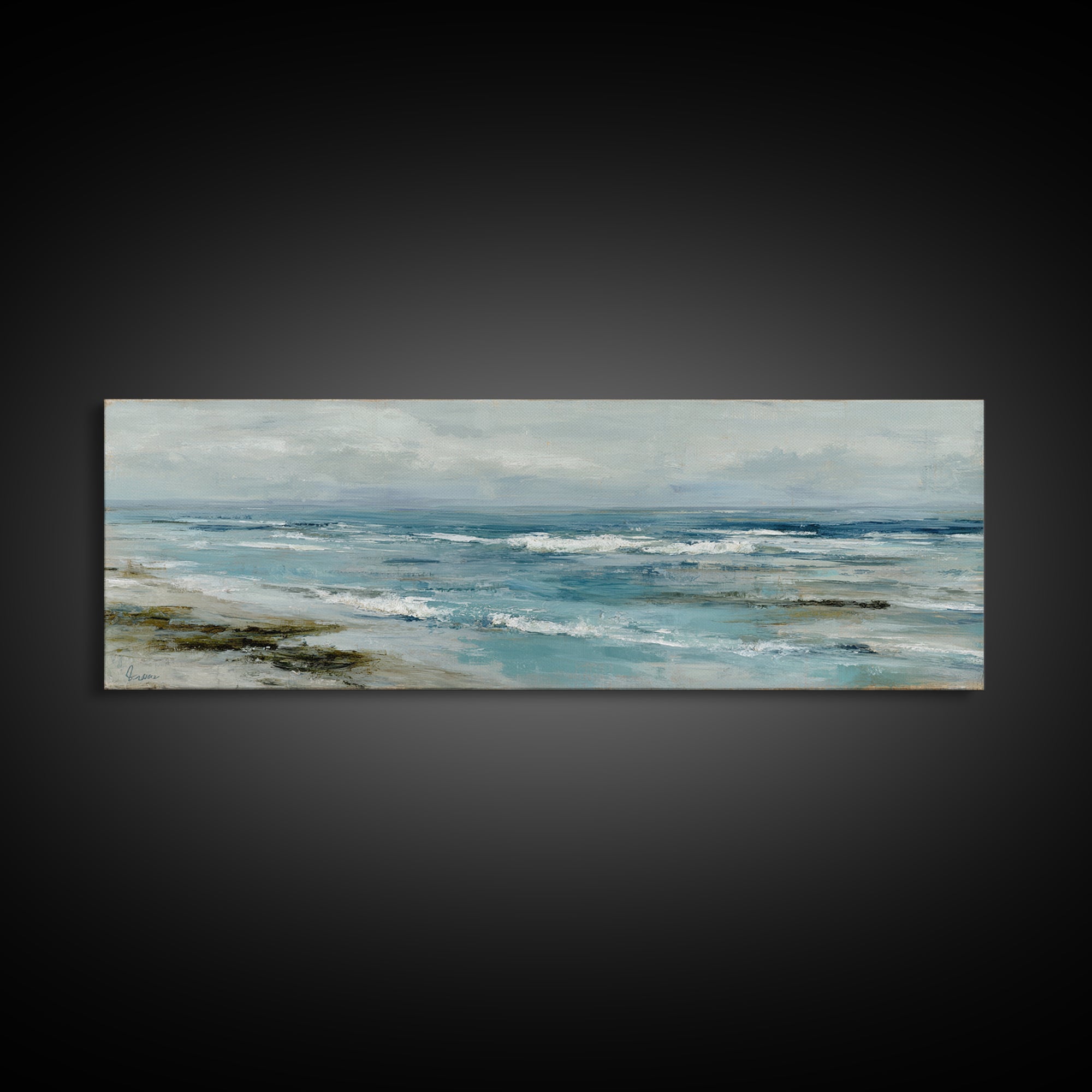 Hotel Coastal Landscape Framed Canvas Print, Master Bedroom, Bedroom, Bedroom Decor, Fine Art, Sanctuary, Boho Decor, MAS-3x1-37