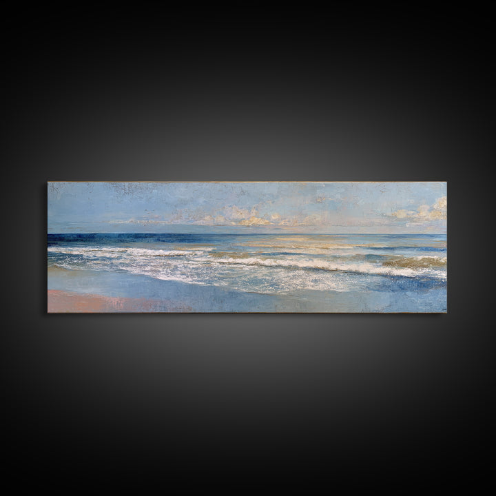 Hotel Coastal Landscape Canvas Print, Master Bedroom, Over Bed Wall Art, Bedroom Decor, Fine Art, Sanctuary, Minimalist Decor, MAS-3x1-61