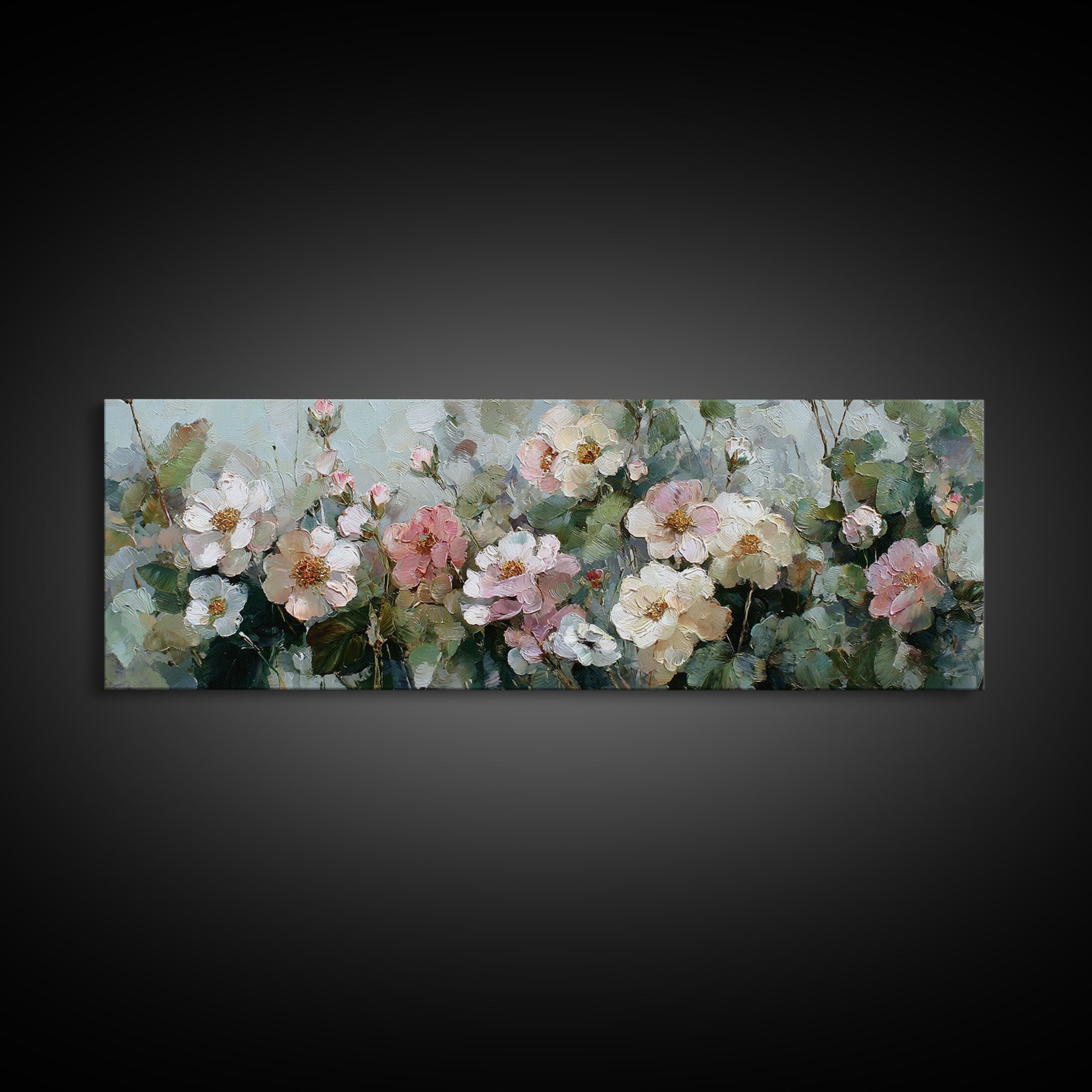 Dreamy Celestial Moon and Botanical Composition Canvas Print, Master Bedroom, Bedroom Wall Decor, Bedroom Decor, Sanctuary, MAS-3x1-75