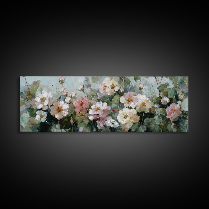 Dreamy Celestial Moon and Botanical Composition Canvas Print, Master Bedroom, Bedroom Wall Decor, Bedroom Decor, Sanctuary, MAS-3x1-75