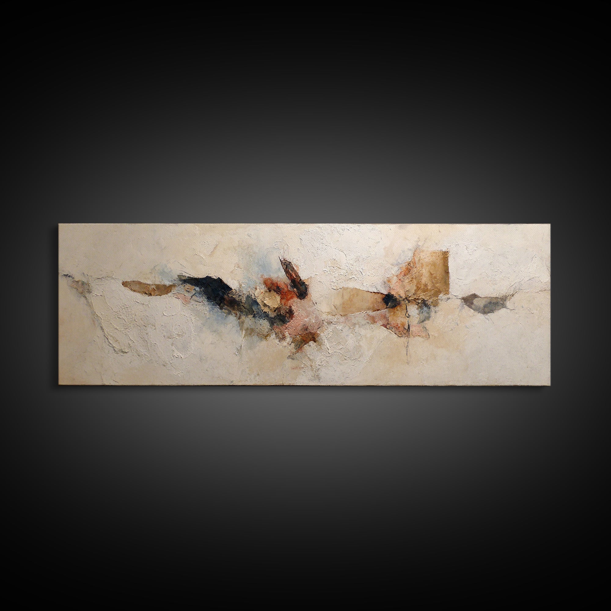 Large Cream Abstract Framed Canvas Print, Master Bedroom, Vinyl Wall Decal, Bedroom Decor, Abstract Art, Sanctuary, MAS-3x1-81