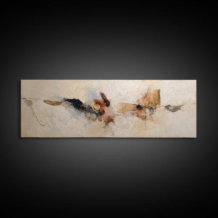 Large Cream Abstract Framed Canvas Print, Master Bedroom, Vinyl Wall Decal, Bedroom Decor, Abstract Art, Sanctuary, MAS-3x1-81