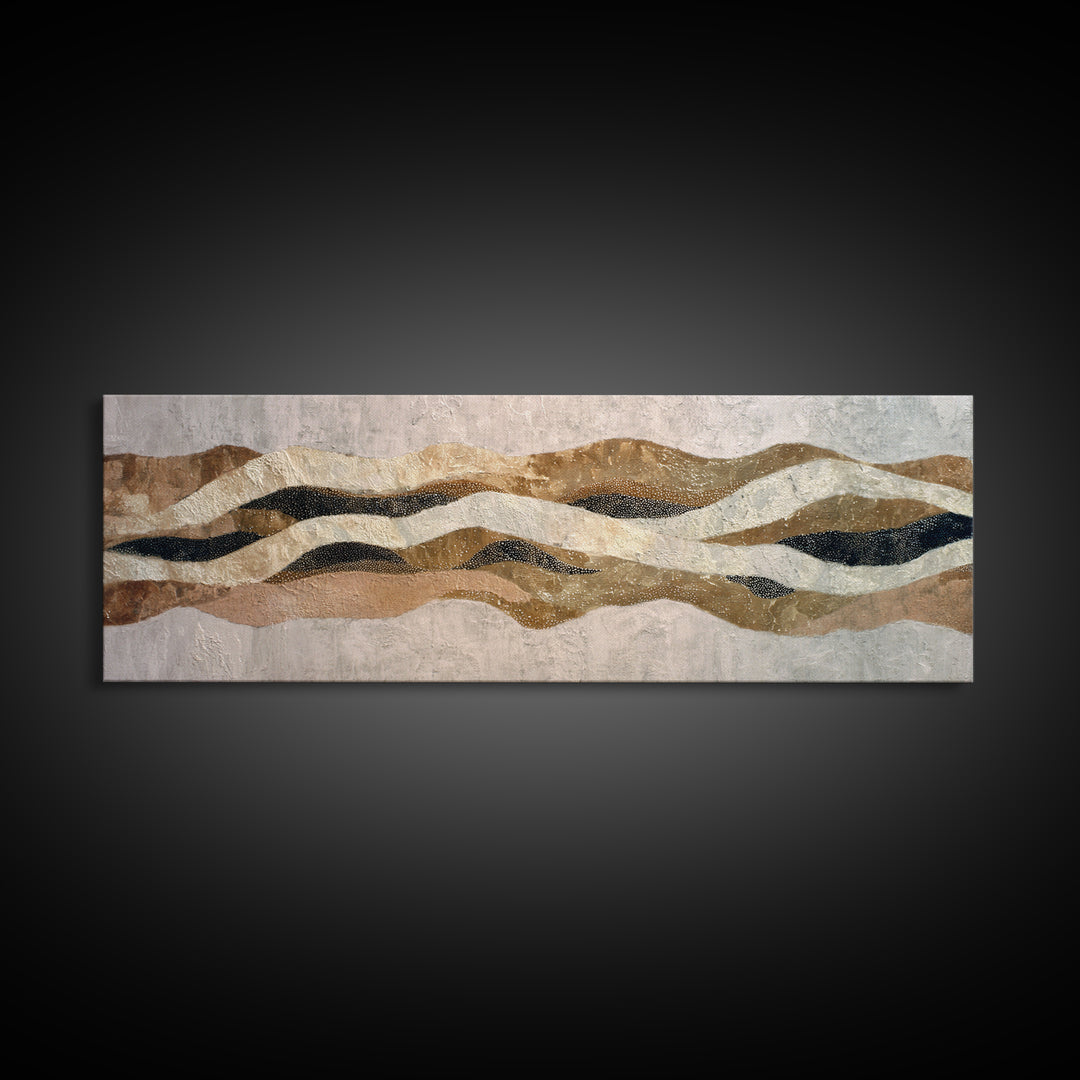 Abstract Wave Forms Framed Canvas Print, Master Bedroom, Bedroom Decor, Abstract Art, Sanctuary, Farmhouse Wall Art, MAS-3x1-84
