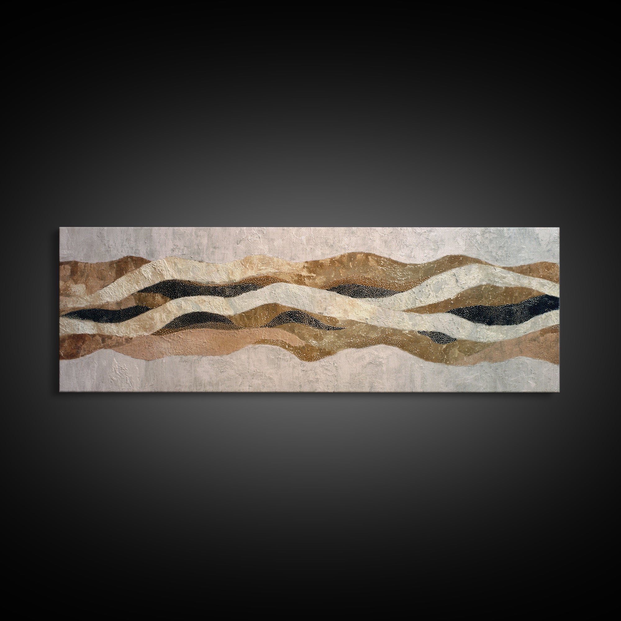 Abstract Wave Forms Framed Canvas Print, Master Bedroom, Bedroom Decor, Abstract Art, Sanctuary, Farmhouse Wall Art, MAS-3x1-84