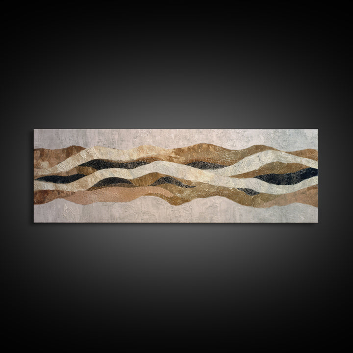 Abstract Wave Forms Framed Canvas Print, Master Bedroom, Bedroom Decor, Abstract Art, Sanctuary, Farmhouse Wall Art, MAS-3x1-84