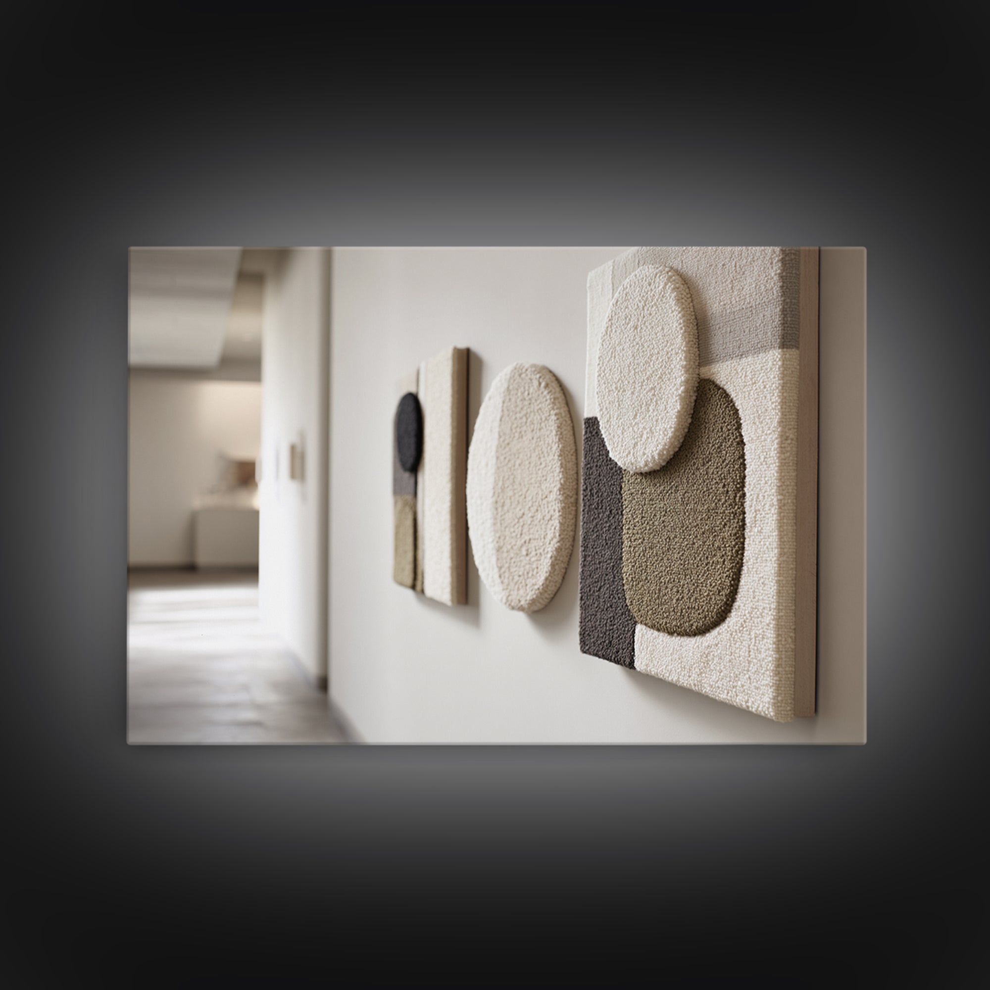 Minimal Stone Shapes Framed Canvas Print, Master Bedroom, Above Bed Wall Art, Bedroom Decor, Abstract Art, Sanctuary, MAS-3x2-20