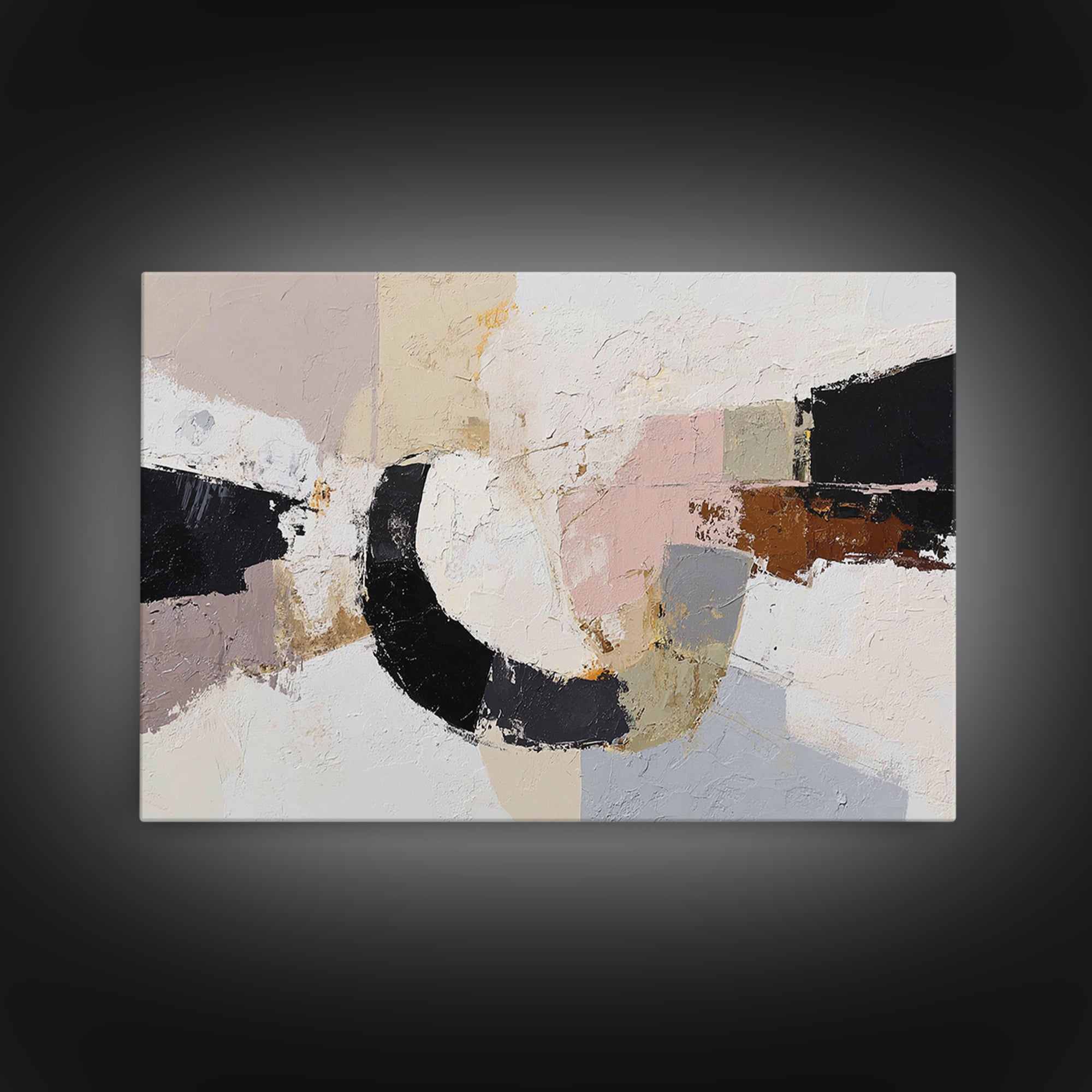 Large Cream Abstract Canvas Print, Master Bedroom, Signs for Home, Bedroom Decor, Abstract Art, Sanctuary, Luxury Decor, MAS-3x2-21