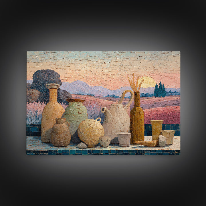 Lavender Field at Twilight Canvas Print, Master Bedroom, Farmhouse Wall Decor, Bedroom Decor, Oil Painting, Sanctuary, MAS-3x2-22