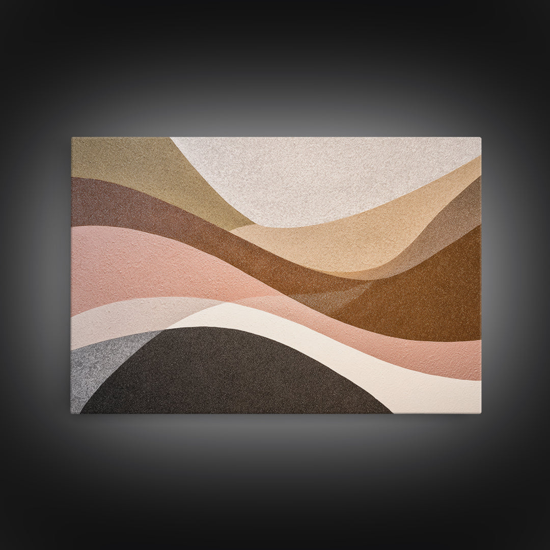 Abstract Wave Forms Framed Canvas Print, Master Bedroom, Signs for Home, Bedroom Decor, Abstract Art, Sanctuary, Luxury Decor, MAS-3x2-24