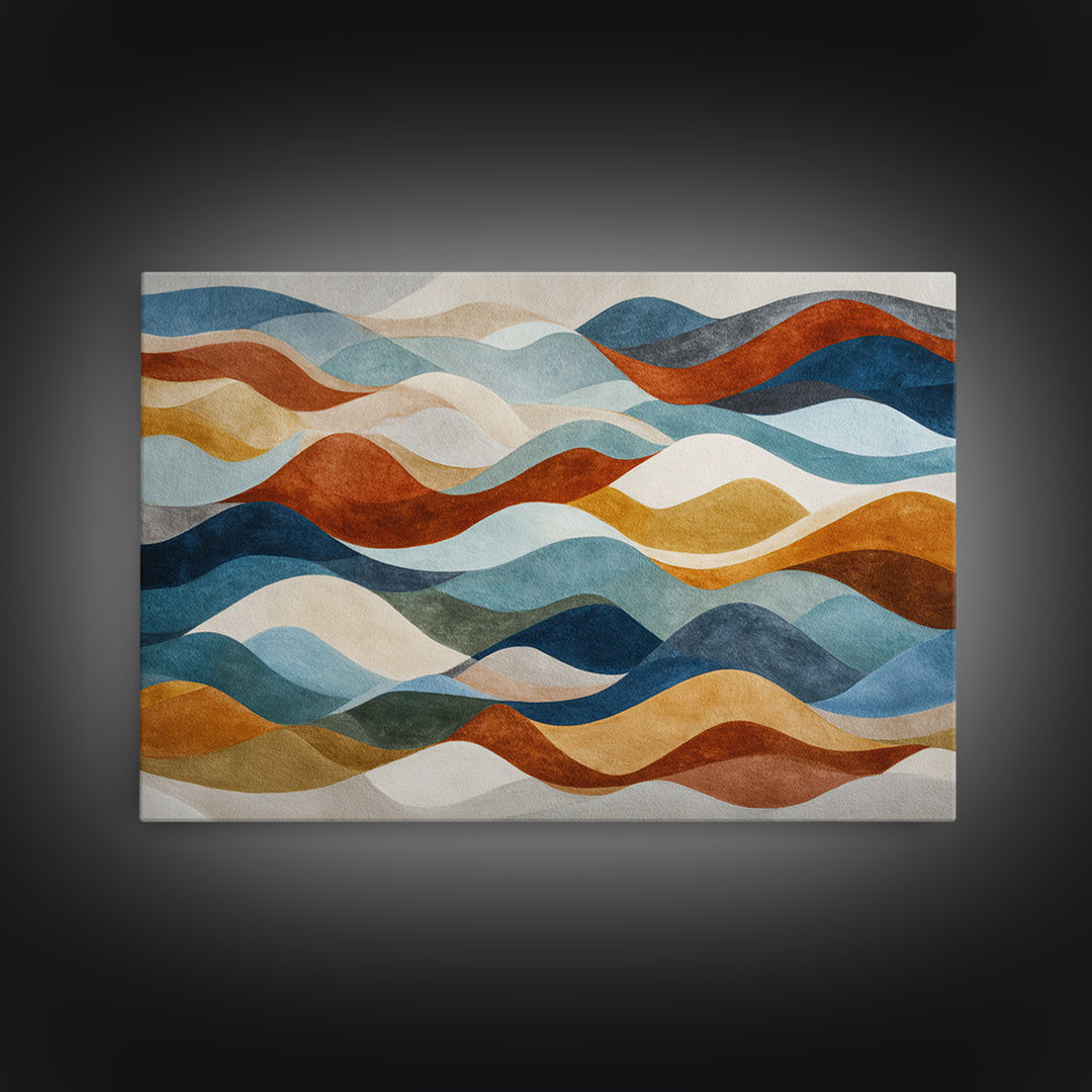 Abstract Wave Forms Canvas Print, Master Bedroom, Gallery Decor, Bedroom Decor, Fine Art, Sanctuary, Wall Art, Home Decor, MAS-3x2-48
