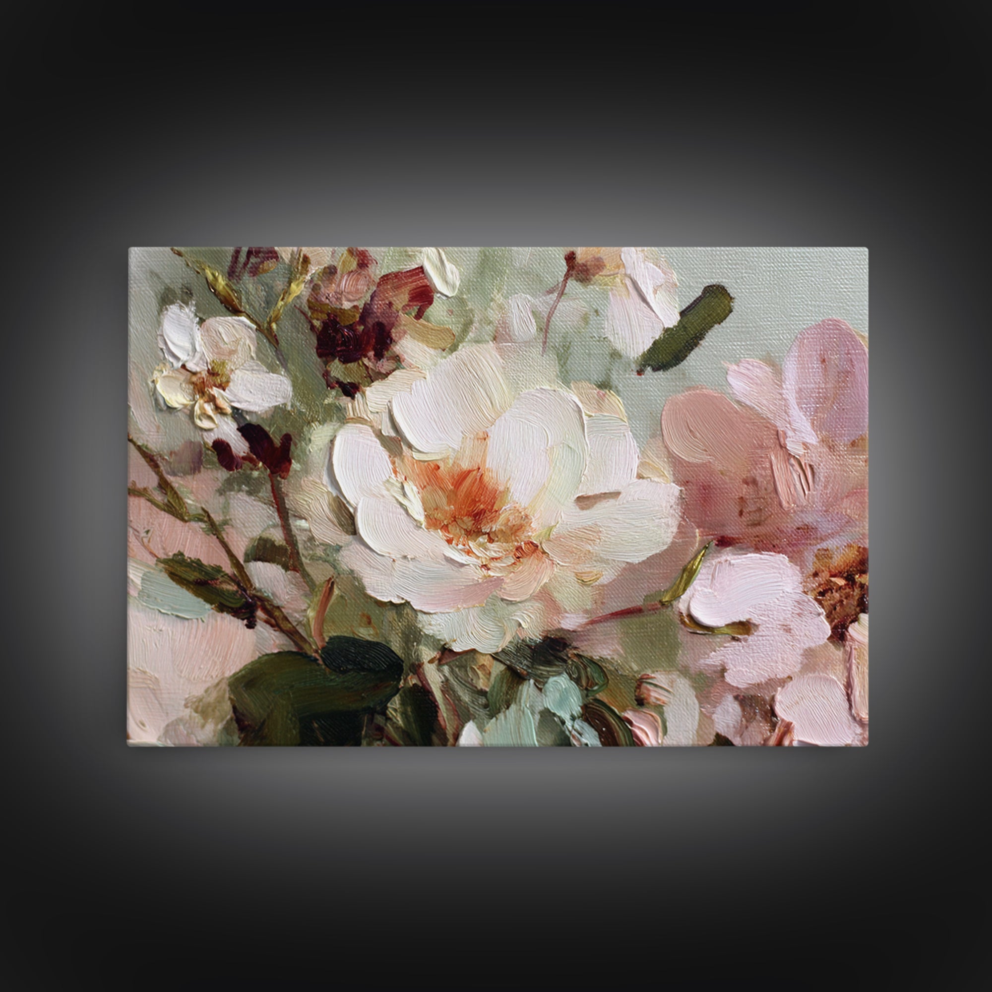 Dreamy Celestial Moon and Botanical Composition Canvas Print, Master Bedroom, Wall Art Bedroom, Bedroom Decor, Sanctuary, MAS-3x2-63