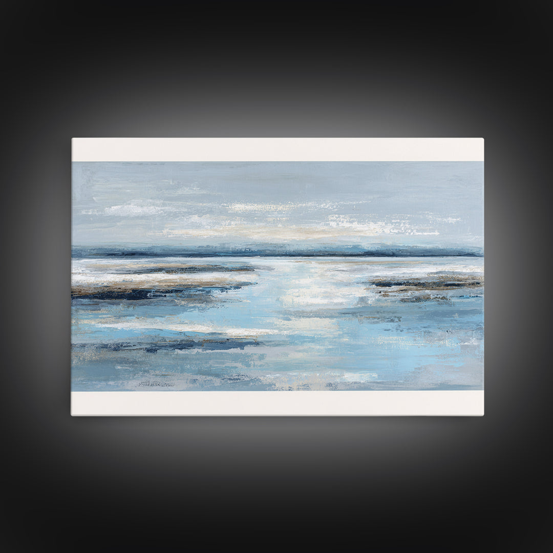 Hotel Coastal Landscape Canvas Print, Master Bedroom, Neutral Decor, Bedroom Decor, Oil Painting, Sanctuary, Home Decor, MAS-3x2-73