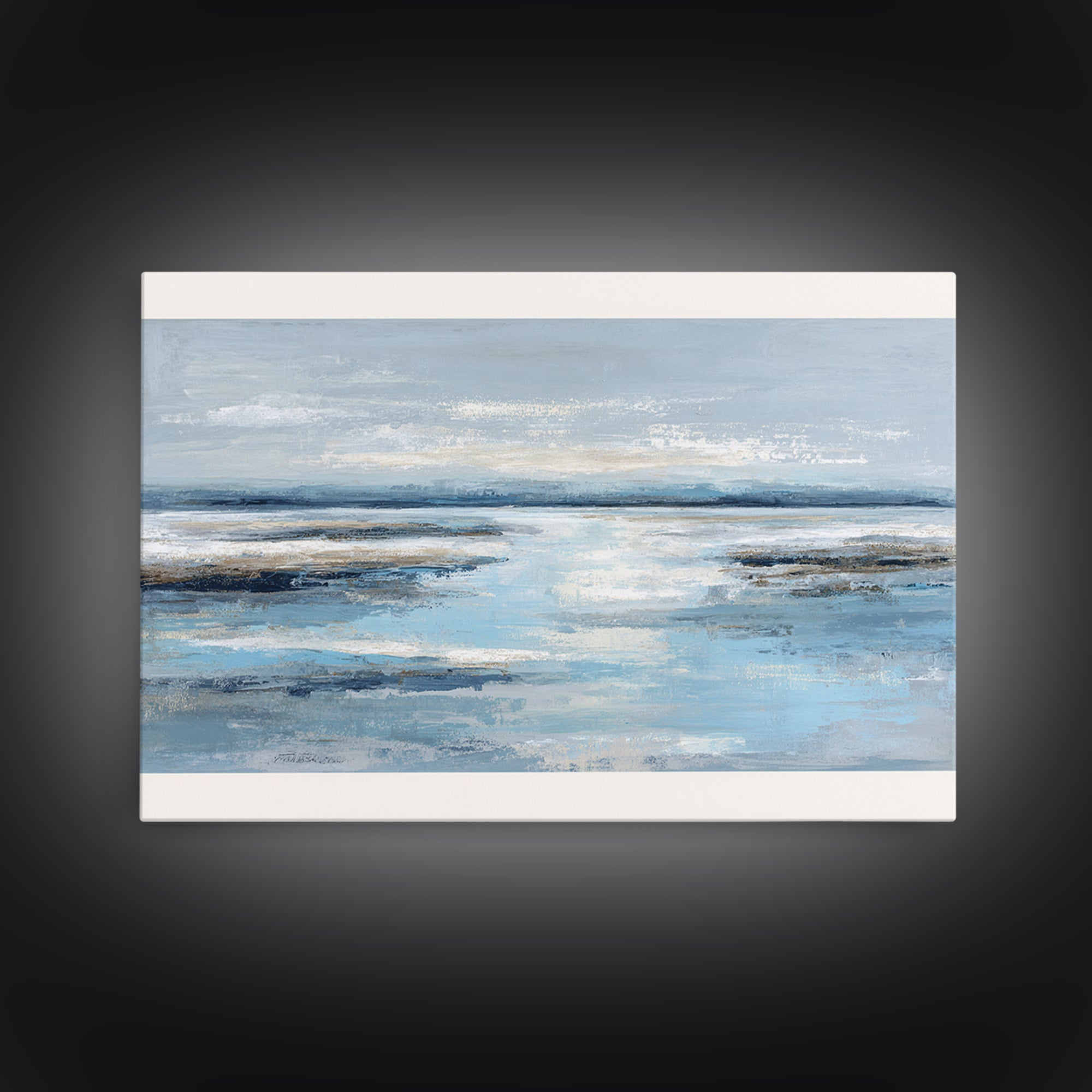 Hotel Coastal Landscape Canvas Print, Master Bedroom, Neutral Decor, Bedroom Decor, Oil Painting, Sanctuary, Home Decor, MAS-3x2-73